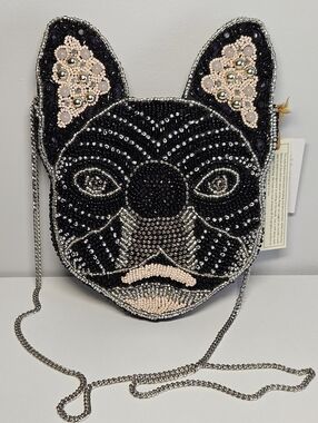 From India to You... French Bulldog Hand-Beaded Crossbody Bag, Gorgeous